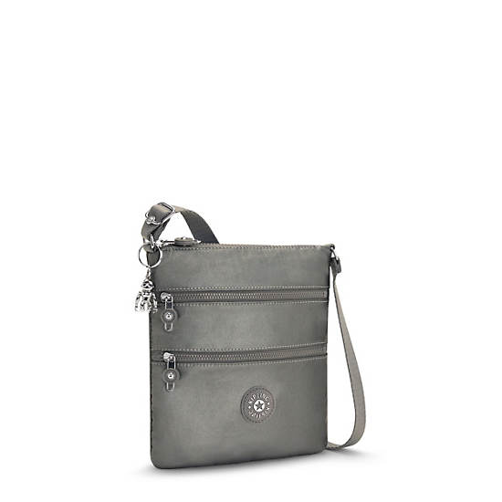 Bolsos Mini Kipling Keiko Metallic Crossbody Grises | MX 1332KO